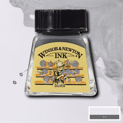 Stříbrná tuš Winsor & Newton Drawing Ink
