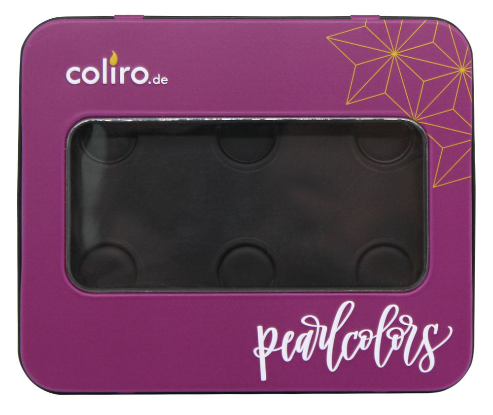 Металлическая коробка на 6 цветов с фиолетовым окошком